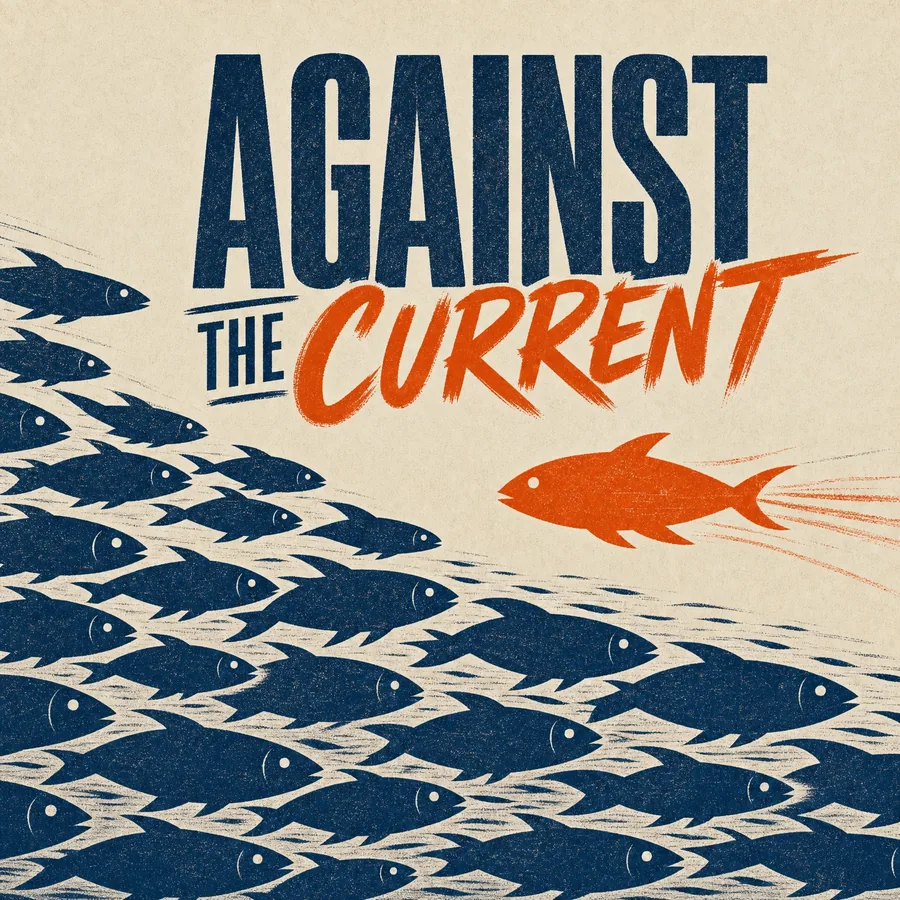 A square social post for the Against the Current series