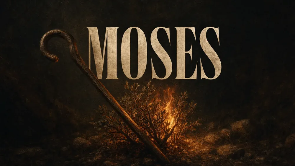 Direction three for the Moses series: the burning bush painted dark and warm